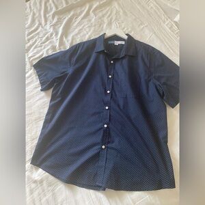 Old Navy Men's Navy Blue Polka Dot Shirt